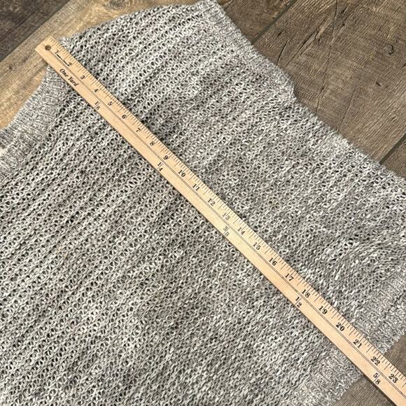 Eileen Fisher Women's Loose Knit Short Sleeve Sweater Gray White Size S - Picture 6 of 8
